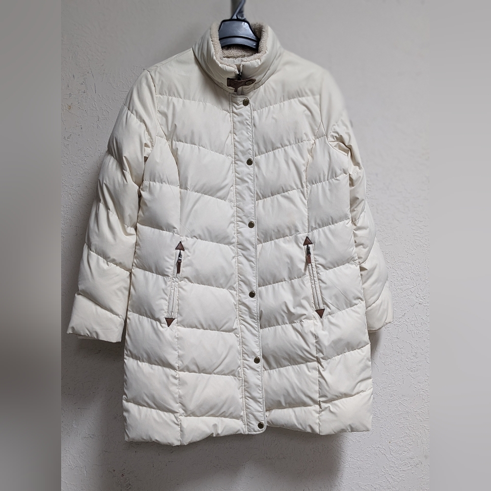 Ralph Lauren Women's Down Cream Puffer Jacket, XL